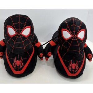 Spider-Man Kids Spiderman Plush Black Slippers Miles Morales Size 6- NEW